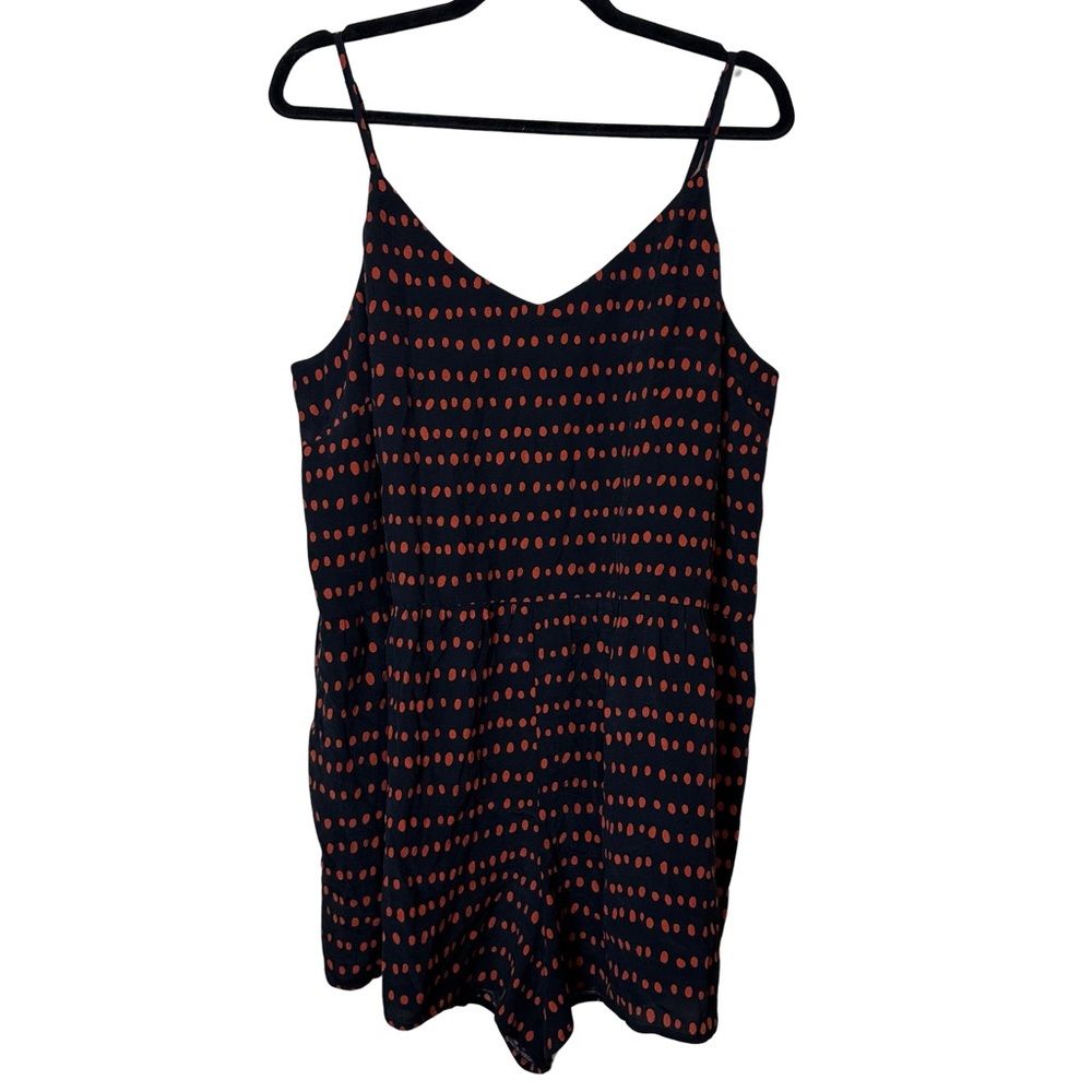 LOFT Ann Taylor Black Red Polkadot Casual Sleeveless Mini Shorts Romper Playsuit